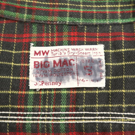 "Good Color" 70's BIG MAC 単色タグ Flannel Shirt Sサイズ