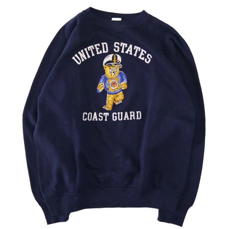 ～70's Collegiate Pacific "COAST GUARD" Color Flocky Sweat Lサイズ USA製