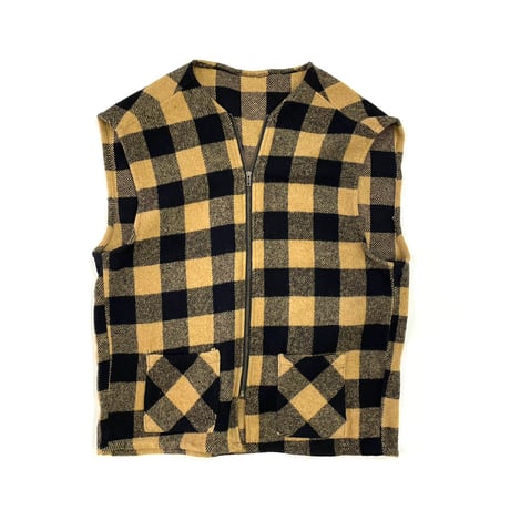 "Big Size" 90's～ Flannel Zip Up Vest