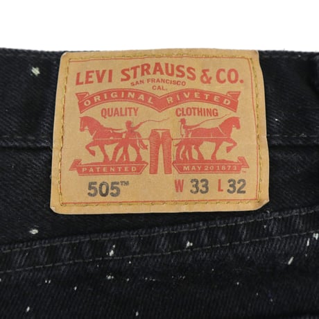 00's Levi's 505 "Silk Print" "Super Black" Denim Pants 33×32