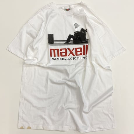 Deadstock 90's～ Fruit of the loom "Maxell" プリント Tシャツ XLサイズ
