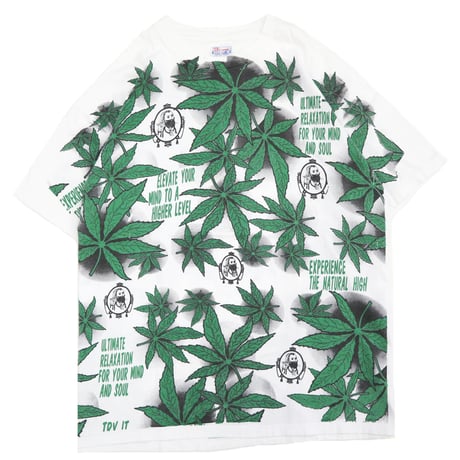 90's～ Hanes "ZIG ZAG&Marijuana" オール オーバー プリント Tシャツ XLサイズ