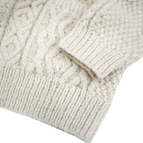 "Big Size" 70's～80's BLARNEY Wool Aran Cardigan Sweater
