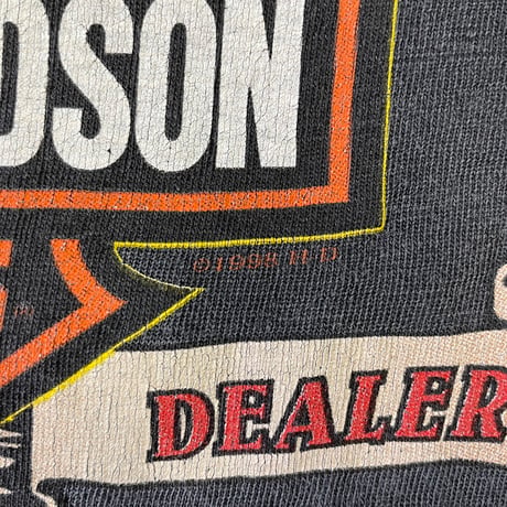 "Black Fade" 90's Harley Davidson "4面" LS Tシャツ XLサイズ USA製