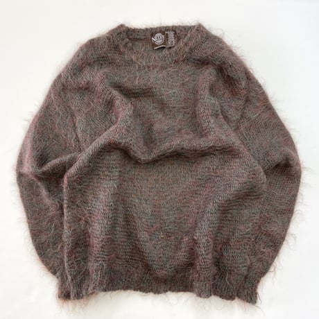 "Big Size" 80's～ NETHY "Mohair78％" Crew Neck Sweater Scotland製