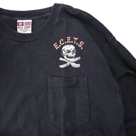 00's Bay Side "E.C.E.T.S" 4面 プリント LS Pocket Tee Lサイズ USA製