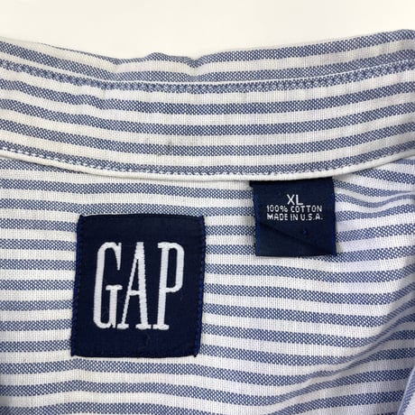 90's OLD GAP Switching Stripe BD Shirt XLサイズ USA製
