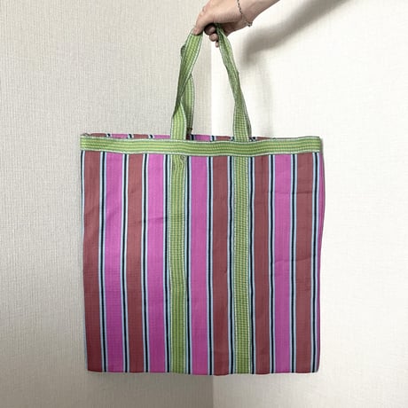 'New' Ethnic Random Stripe Mesh Tote Bag Large