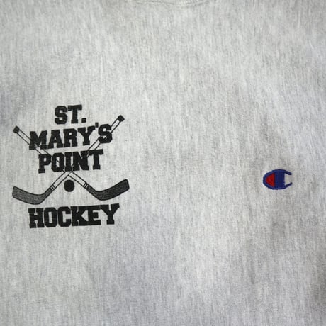 "Rare Print" 90's CHAMPION RW SWEAT "目刺繍+両面" XXLサイズ USA製