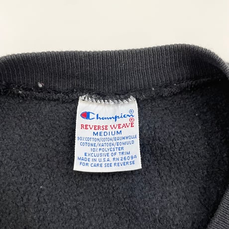 90's CHAMPION RW SWEAT "Back Script Print" "Black" Mサイズ USA製