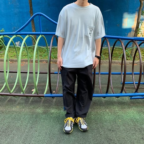 80's OLD STUSSY "Shadow Man" 刺繍 ポケット Tシャツ Lサイズ USA製