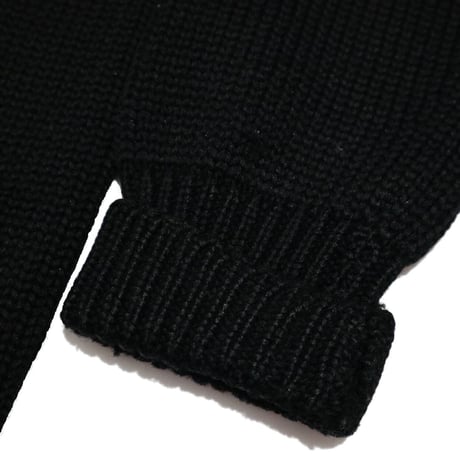 60's～ unknown Wool Lettered Cardigan Black×Green