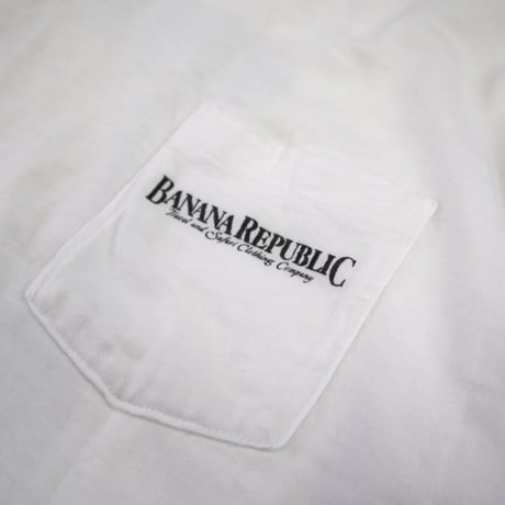 80's～ OLD Banana Republic "Pink Flamingo" Pocket Tee