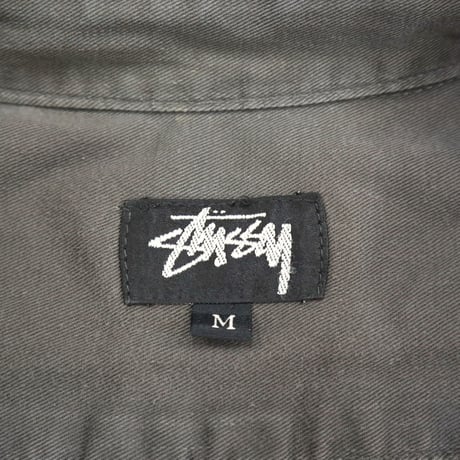 80's OLD STUSSY コットン ボタンダウンシャツ Charcoal Mサイズ USA製