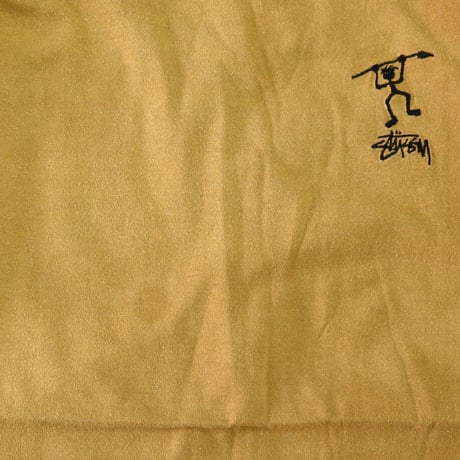 80's～90's OLD STUSSY 黒タグ "Shadow Man" 刺繍 Tシャツ Lサイズ USA製