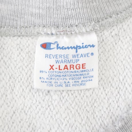 80's CHAMPION RW SWEAT "George Washington～" 染み込み プリント XLサイズ USA製