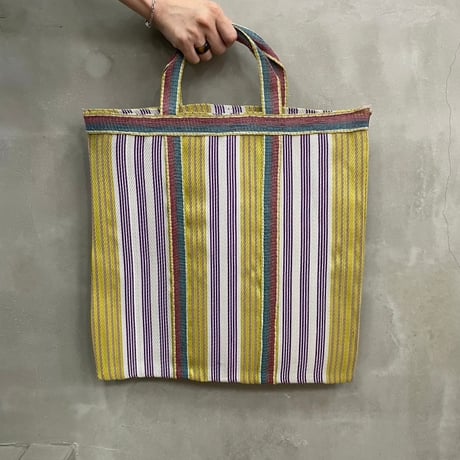 'New' Ethnic Random Stripe Mesh Tote Bag Medium