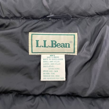 ～90's L.L. Bean "Black" Goose Down Vest Lサイズ