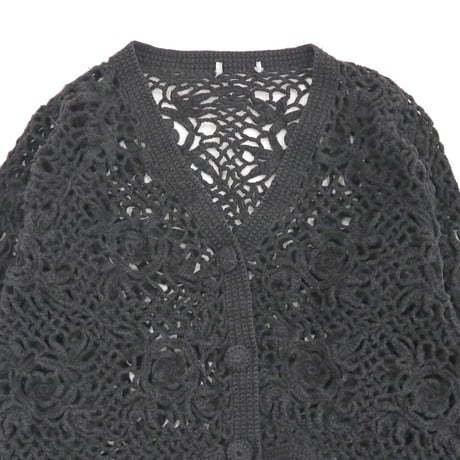 "Women's" unknown クロシェニット ショート丈 ボレロ カーディガン