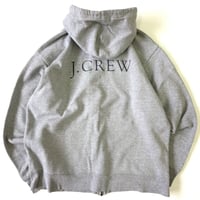 ～00's J.CREW "Back Print" Full Zip Sweat Parka Lサイズ USA製