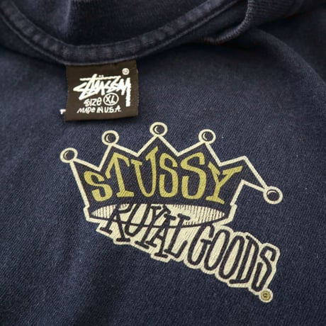 80's～90's OLD STUSSY 黒タグ "Royal Goods" Tシャツ XLサイズ USA製