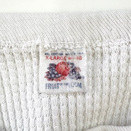 70's Fruit of the loom "All Cotton" Thermal XLサイズ USA製