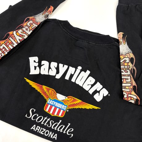80's Easy Riders "3面" Pocket LS Tシャツ USA製 (fits XL)