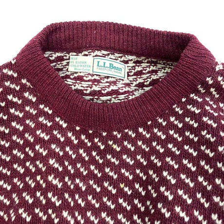80's L.L. Bean "Birds Eye" Wool Sweater Lサイズ NORWAY製