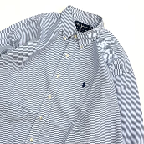 90's Ralph Lauren "BLAKE" "2ply" Stripe BD Shirt XLサイズ