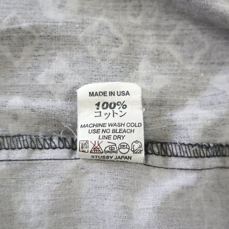 90's OLD STUSSY "モノグラム" 総柄 半袖 シャツ Lサイズ USA製