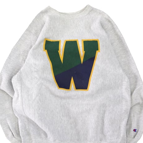 90's CHAMPION RW SWEAT "珍ピオン" "W" 両面 プリント XLサイズ USA製