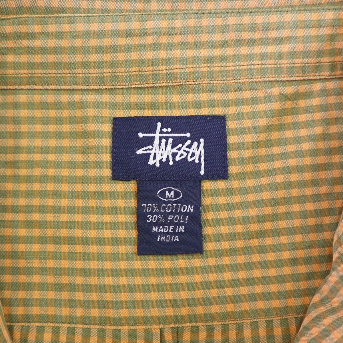 90's～00's OLD STUSSY ギンガム チェック シャツ Mサイズ INDIA製 ...