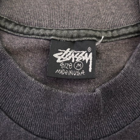 80's～90's OLD STUSSY 黒タグ "built for the long haul!!" Tシャツ Mサイズ USA製