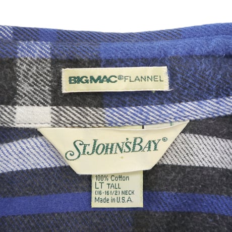 "Good Color" 80's～ ST John's Bay×BIG MAC Check Flannel Shirt Lサイズ USA製