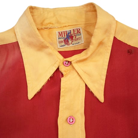 40's～ Miller "2トーン" "マチ付き" レーヨン シャツ USA製