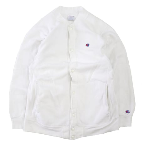 90's CHAMPION RW SWEAT "Full Snap" Solid White Mサイズ USA製