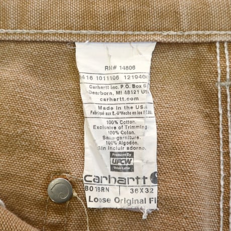 00's Carhartt "Double Knee" Duck Painter Pants USA製 Beige ①