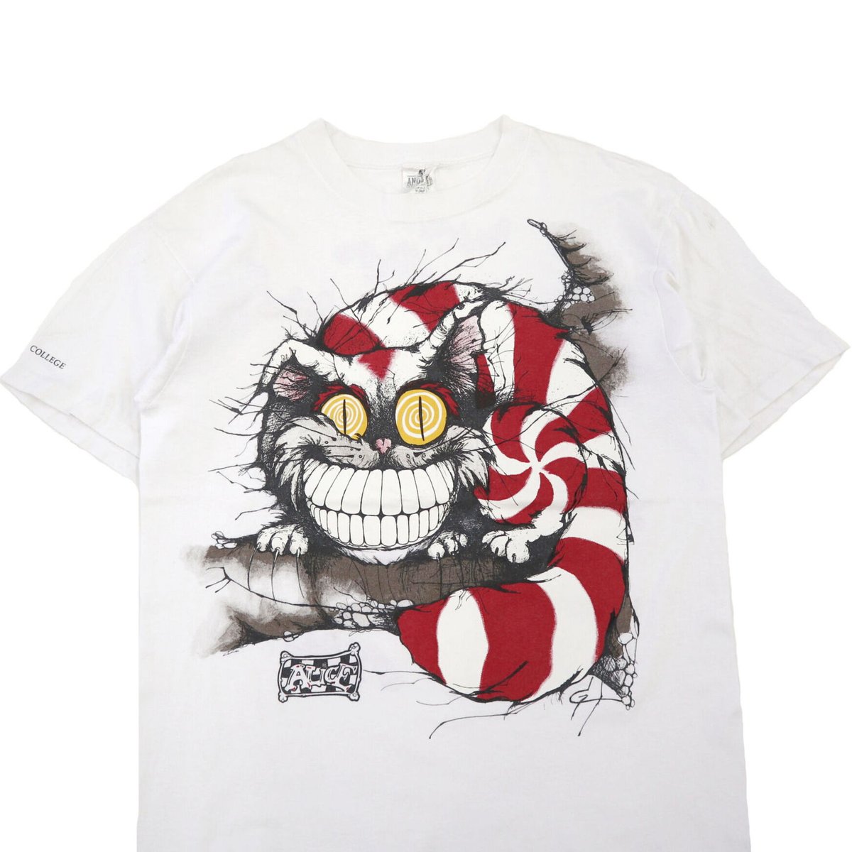 Tシャツ/カットソー(半袖/袖なし)90s チェシャ猫  不思議の国のアリス ANDAZIA Tシャツ メンズM