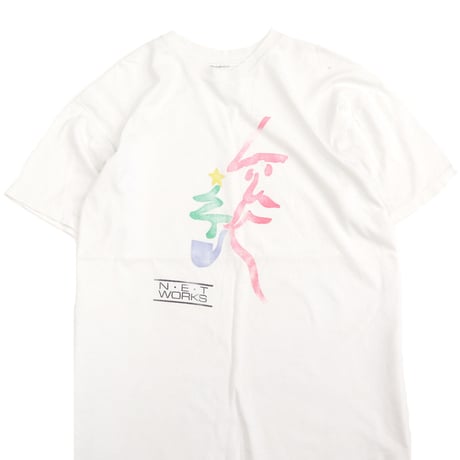 90's NET WORKS "サンタクロース" プリント Tシャツ White