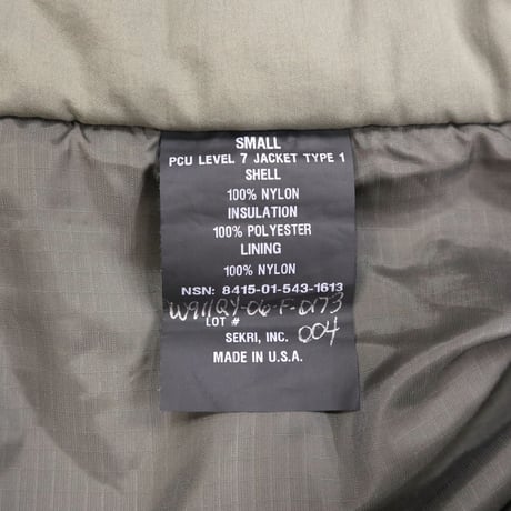 Deadstock US ARMY SEKRI PCU Level7 PrimaLoft Jacket "TYPE-1" SMALL