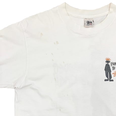 90's OLD STUSSY 白タグ "knowledge is king!!" Tシャツ Lサイズ USA製