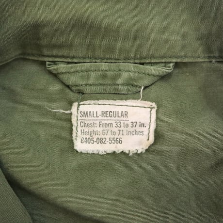 60's US ARMY "Non Rip" "3rd" Jungle Fatigue Jacket Small Regular
