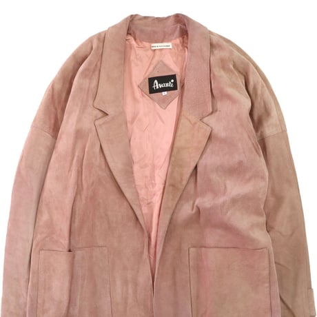"Women's" 70's～80's AVANTI Pig Suede Leather Jacket Pink Lサイズ Yugoslavia製