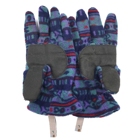 90's EMS "Colorful Aztec" Fleece Gloves Lサイズ