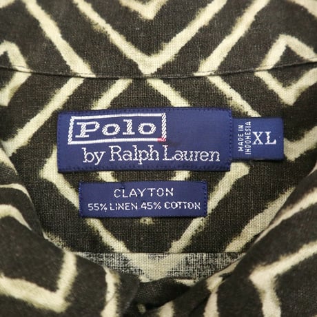 90's～ Polo Ralph Lauren "CLAYTON" "Batik" Linen Cotton Shirt XLサイズ