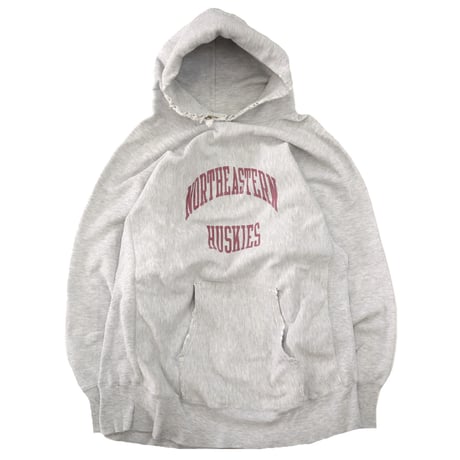 80's CHAMPION RW SWEAT PARKA "NORTHEASTERN～" 染み込み プリント XLサイズ USA製