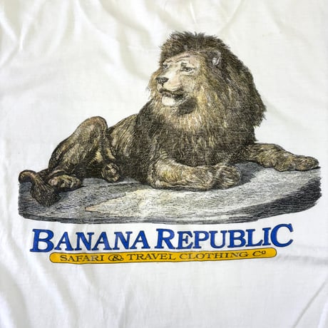 80's～ OLD Banana Republic "Lion" Pocket Tee
