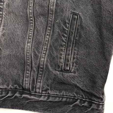 90's Levi's 70427 "Flannel Lined" Black Denim Trucker Jacket USA製