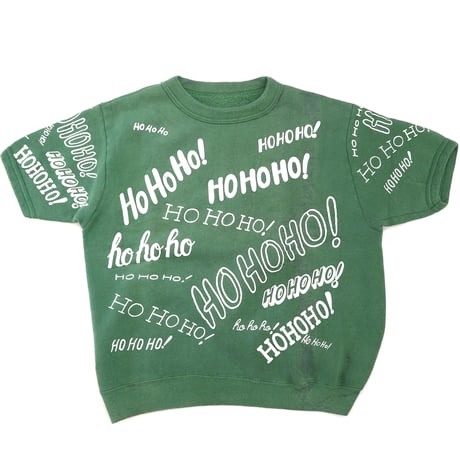 60's "HO HO HO" 半袖 スウェット GREEN (L～XL相当)