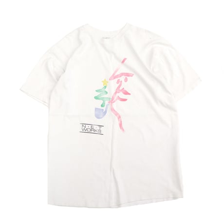 90's NET WORKS "サンタクロース" プリント Tシャツ White